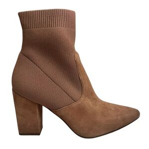 Steve Madden Women’s Blush Pink Suede Sock Booties Shoes Size 8M